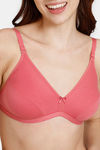 Zivame Beautiful Basics Double Layered Non Wired 3/4th Coverage Backless Bra - Mineral Red — thumbnail 5